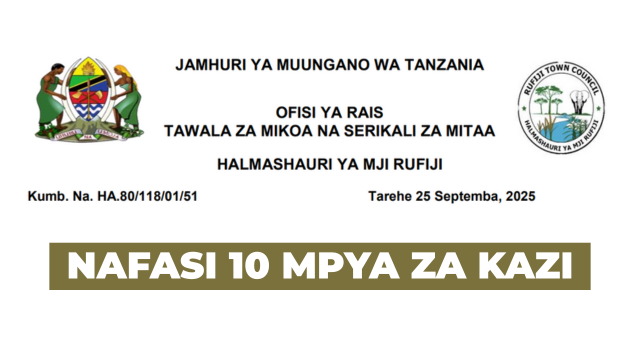 Rufiji District Council 10 Vacancies October 2025