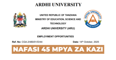 Ardhi University (ARU) Vacancies October 2025