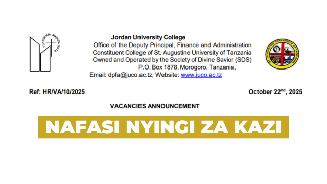 Jordan University College (JUCo) Vacancies October 2025