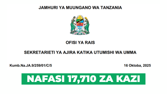 PSRS ( Utumishi ) Vacancie Octoner 2025