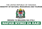 Ministry of Natural Resources and Tourism Vacancies – November 2025